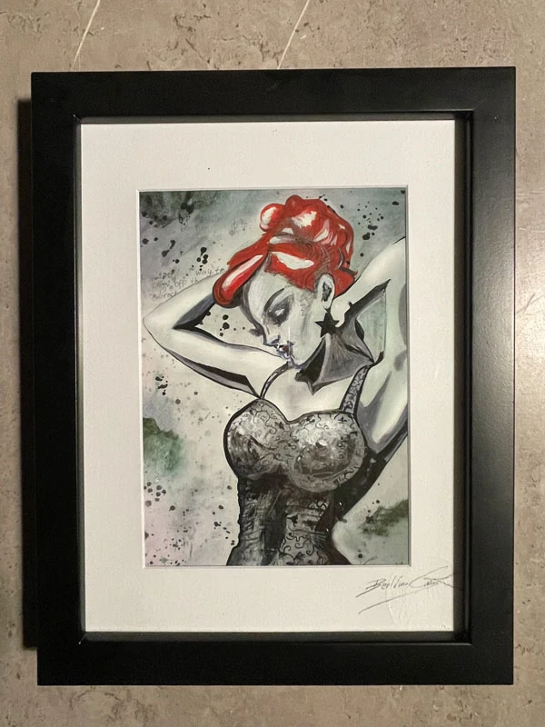 Grafický list - Giclée colored version "Statue of Girl"