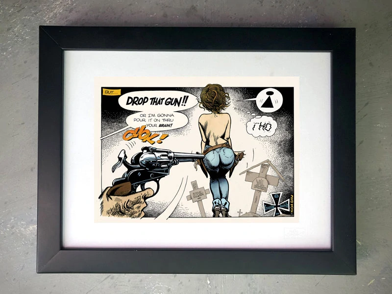 Grafický list - Certified Giclée "Drop That Gun!!"