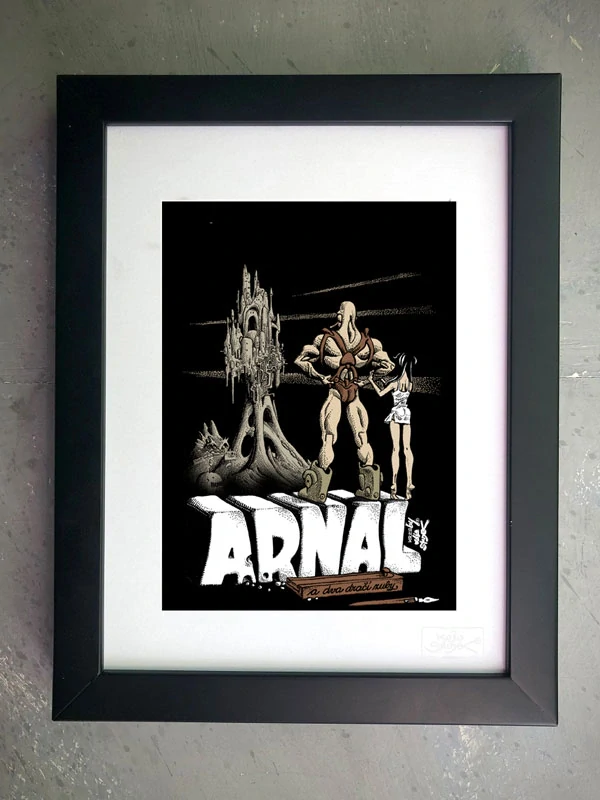 GRAFICKÝ LIST - Certified Giclée "ARNAL A DVA DRAČÍ ZUBY cover black"