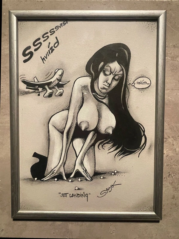 Originální kresba Káji Saudka "JET LANDING"