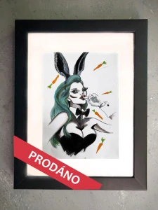 Grafický list - Hand painted version "ZAJÍC"