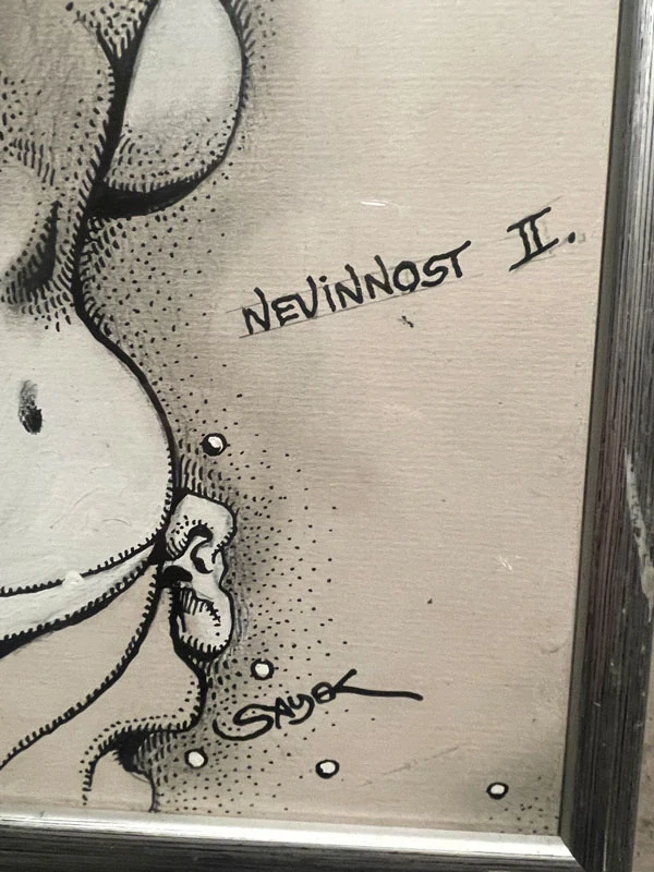 Originální kresba Káji Saudka "NEVINNOST II."