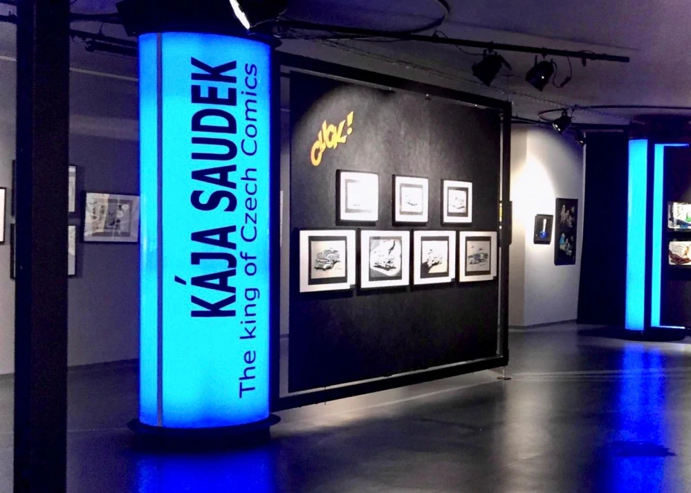 Originální kresba Káji Saudka "Bohatě sypaná houska"