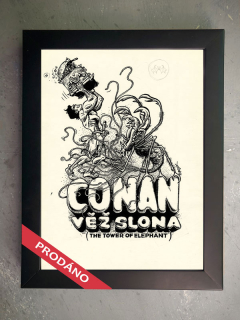 Grafický list "R.E.HOWARD: CONAN - Věž slona"