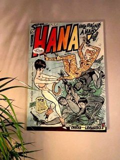 GICLEÉ PRINT NA PLÁTNO  "SUPERHANA - Ovečka vs.Levhartice"